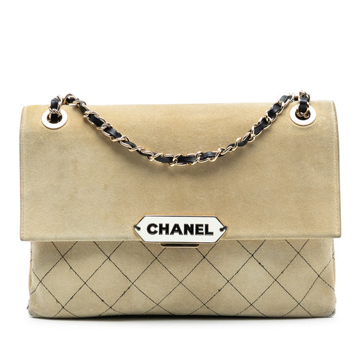 Quilted Suede Retro Label Flap - Image 1