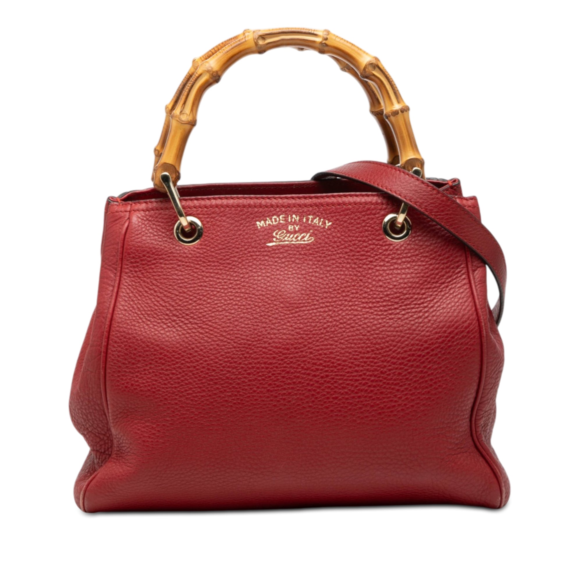 Small Calfskin Bamboo Shopper Satchel - Image 1