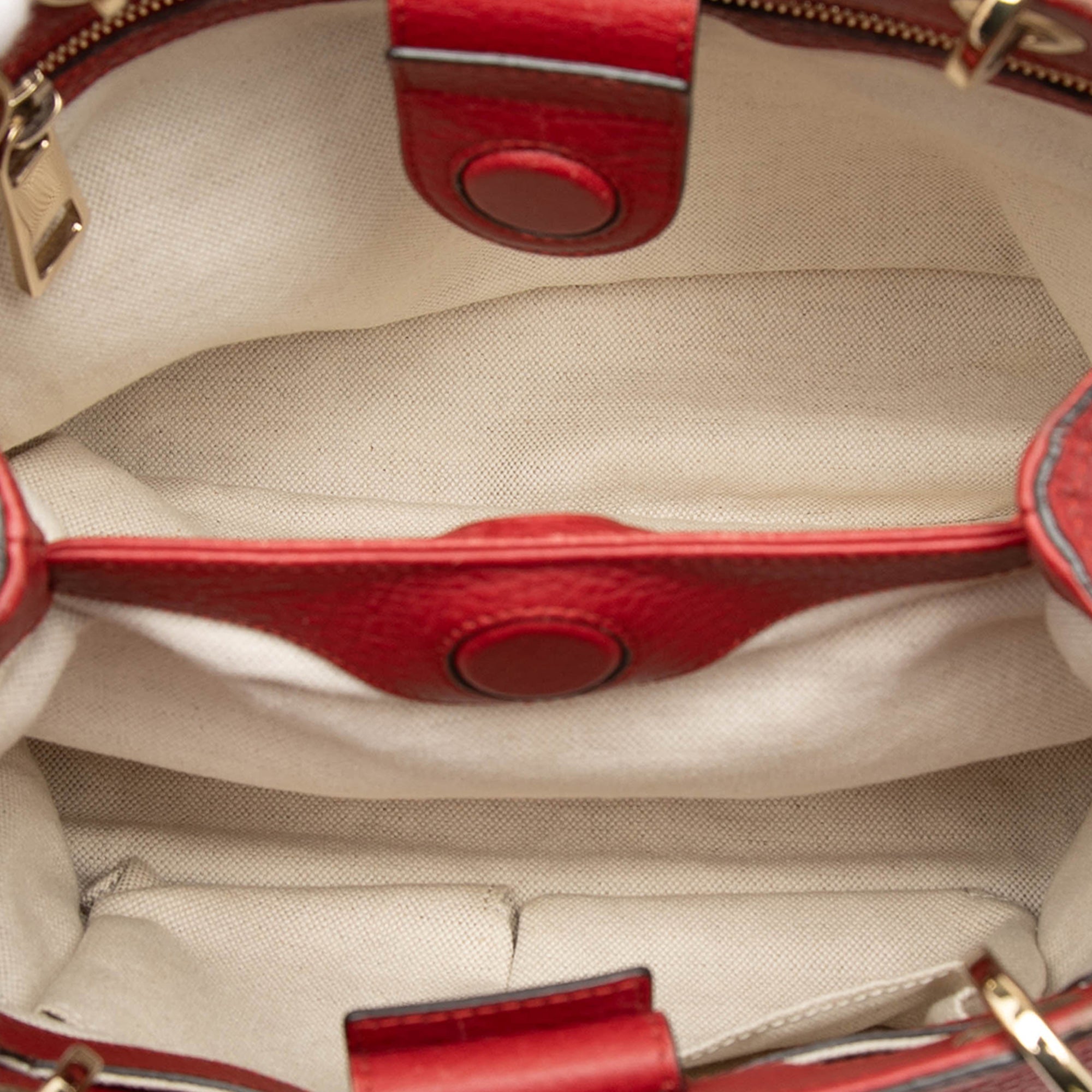 Small Calfskin Bamboo Shopper Satchel - Image 4