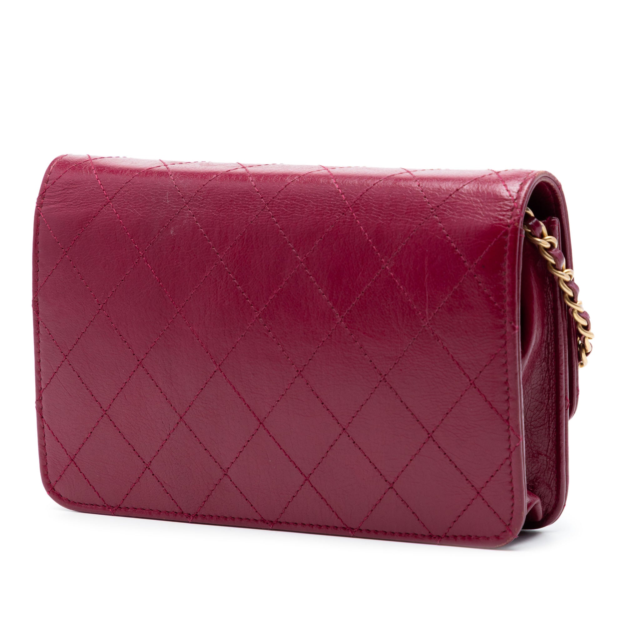 Stitched Goatskin Golden CC Wallet On Chain - Image 2