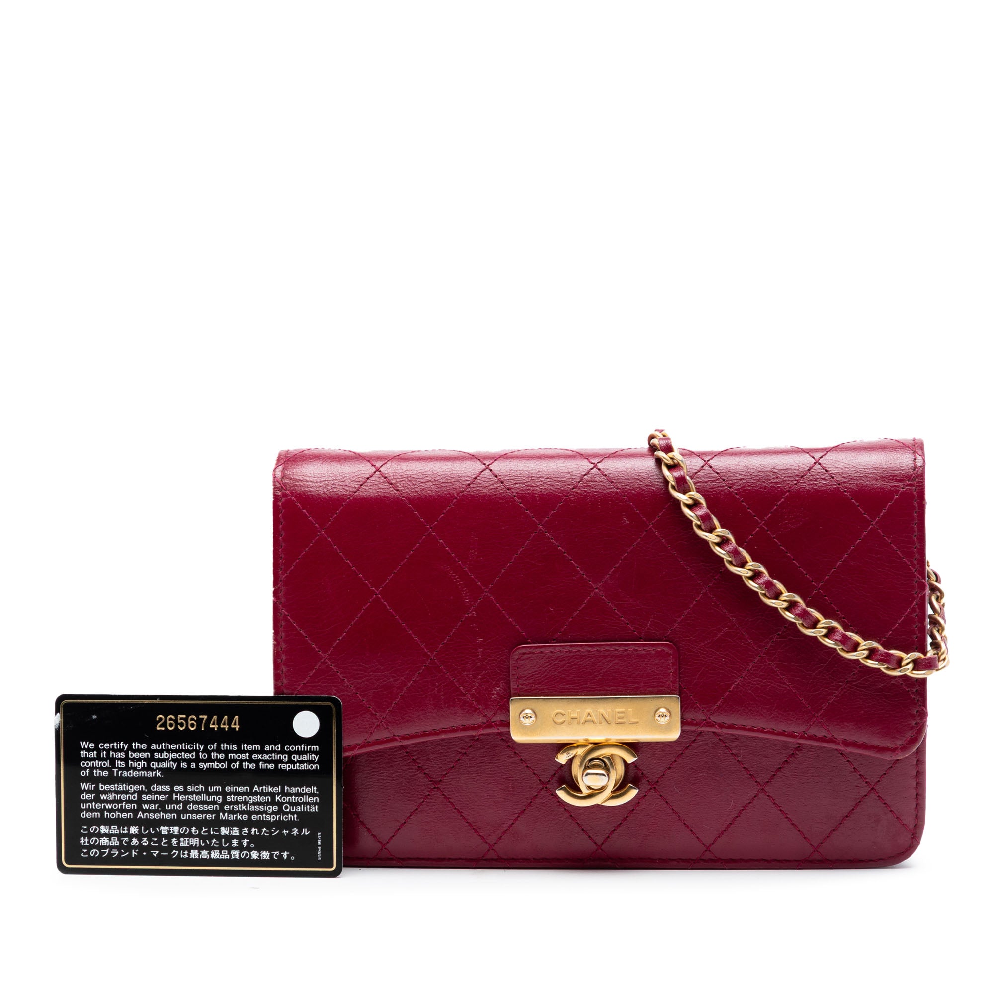 Stitched Goatskin Golden CC Wallet On Chain - Image 7