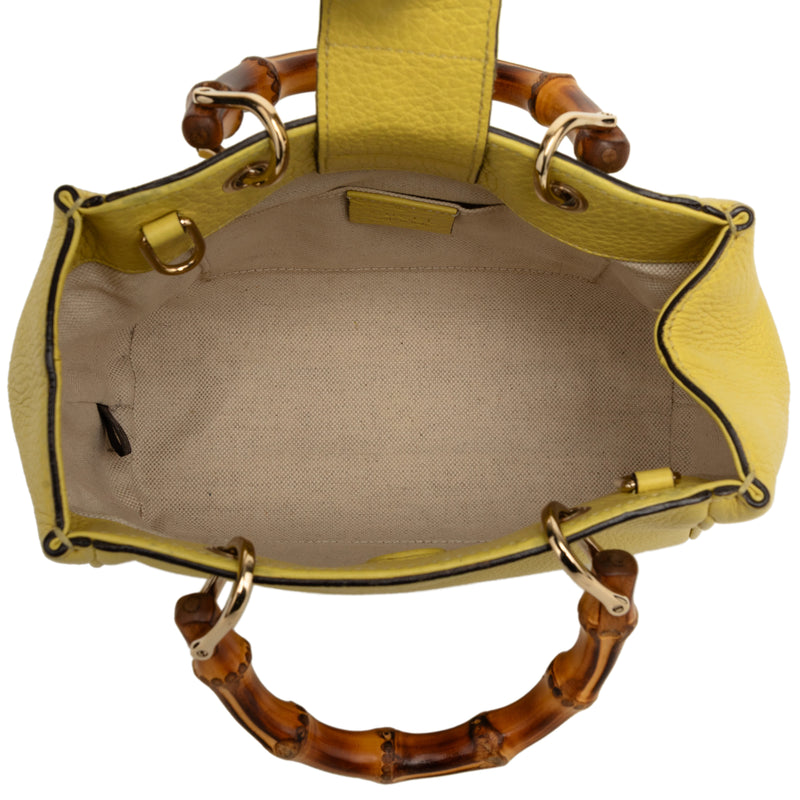 Mini Calfskin Bamboo Shopper Satchel - Image 4