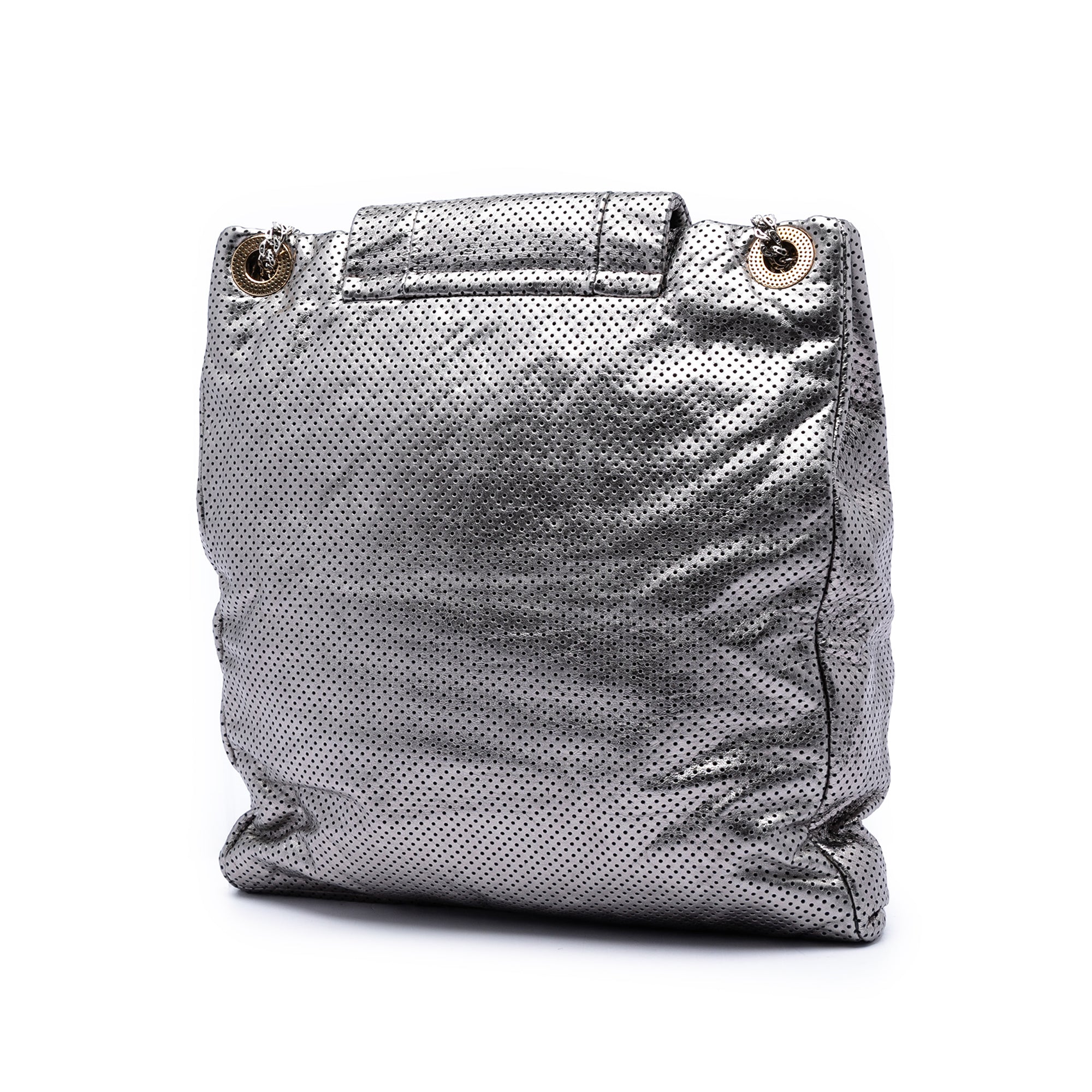 Perforated Crackled Metallic Calfskin Drill Tote - Image 2