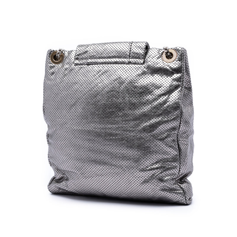 Perforated Crackled Metallic Calfskin Drill Tote - Image 2