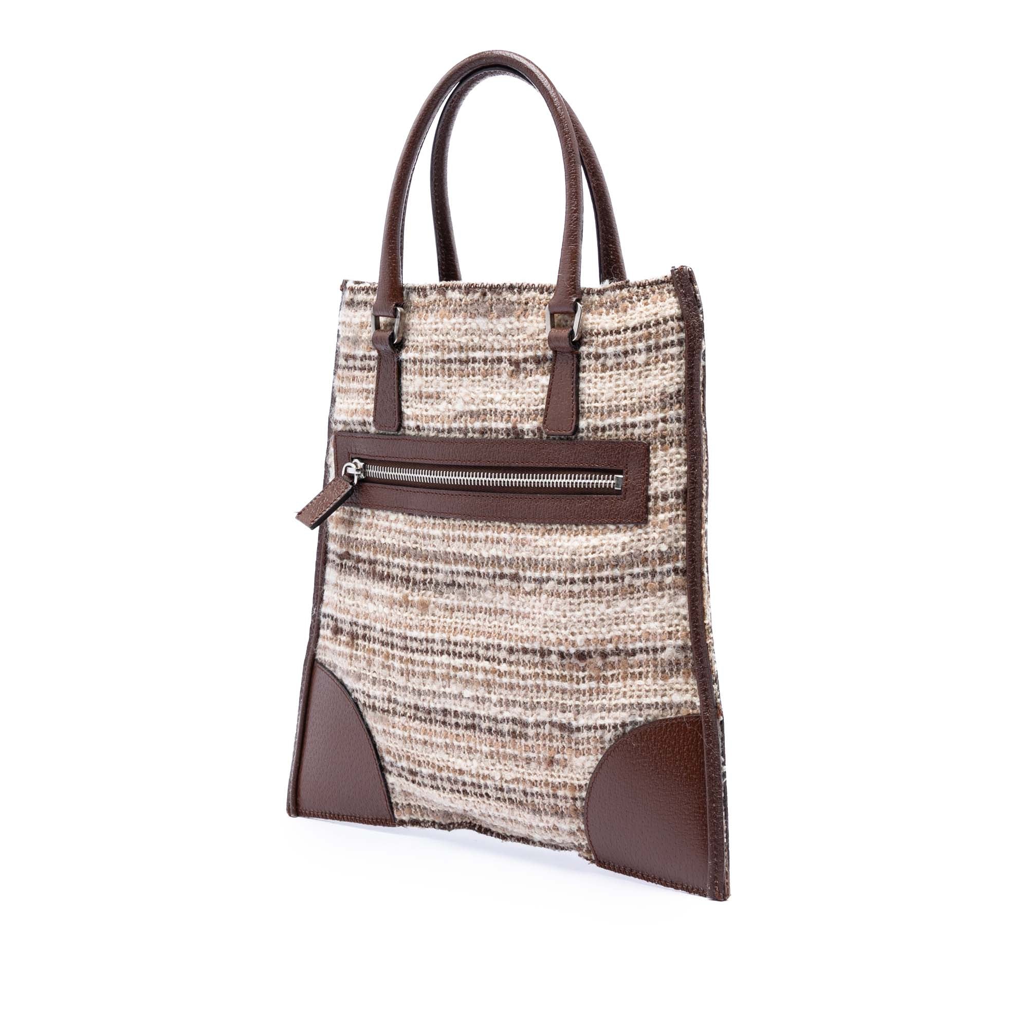 Vitello Trimmed Tweed Flat Tote - Image 2