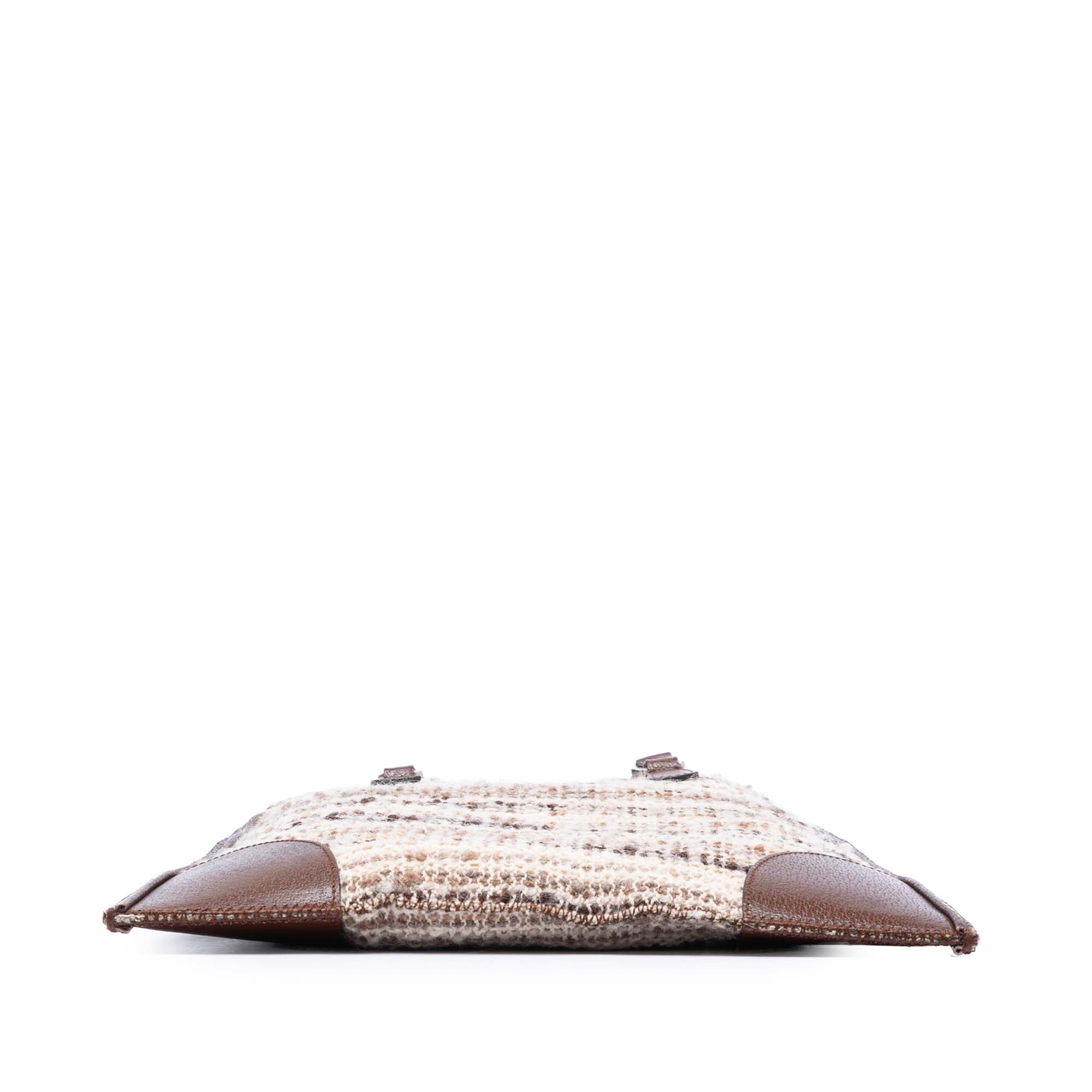 Vitello Trimmed Tweed Flat Tote - Image 3