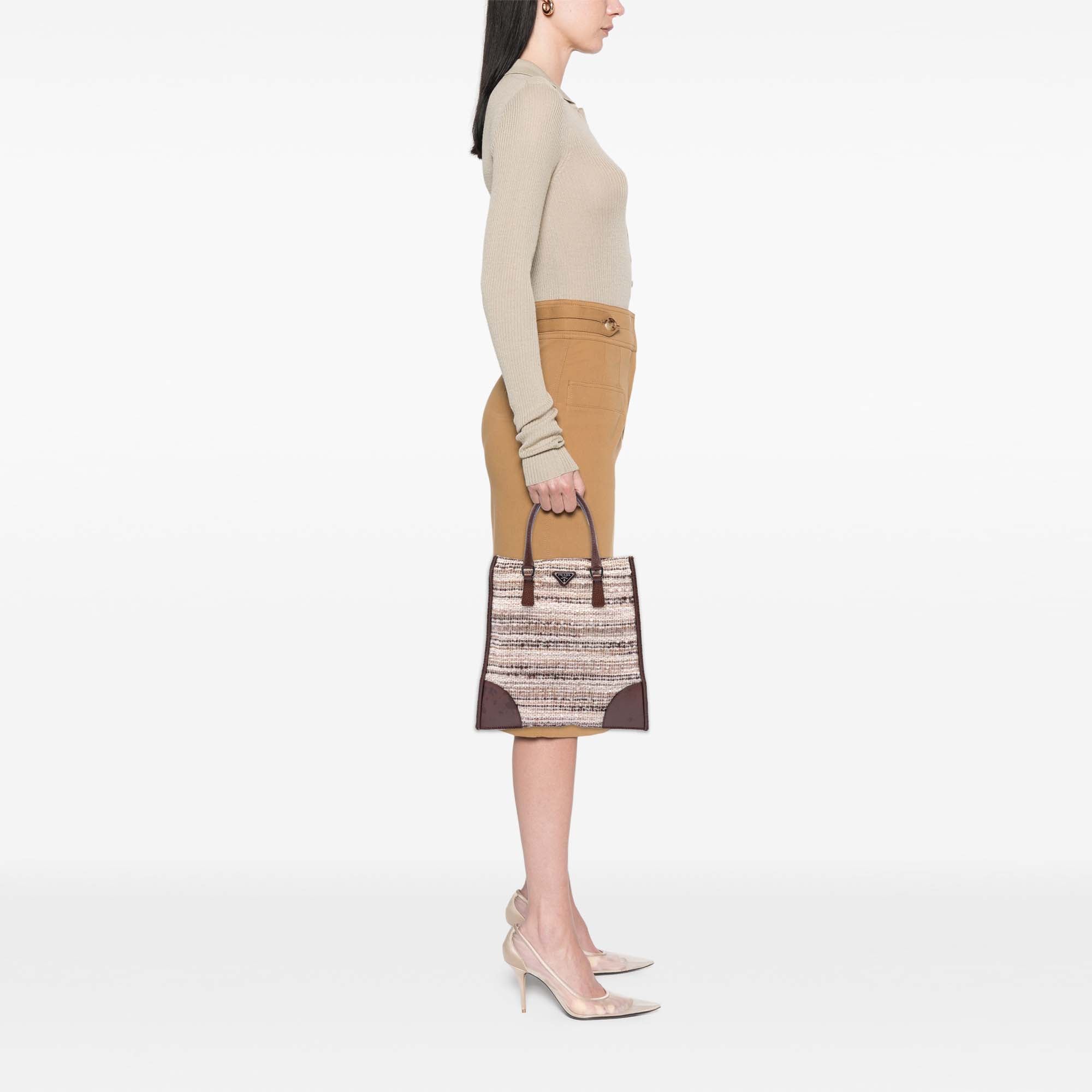 Vitello Trimmed Tweed Flat Tote - Image 7