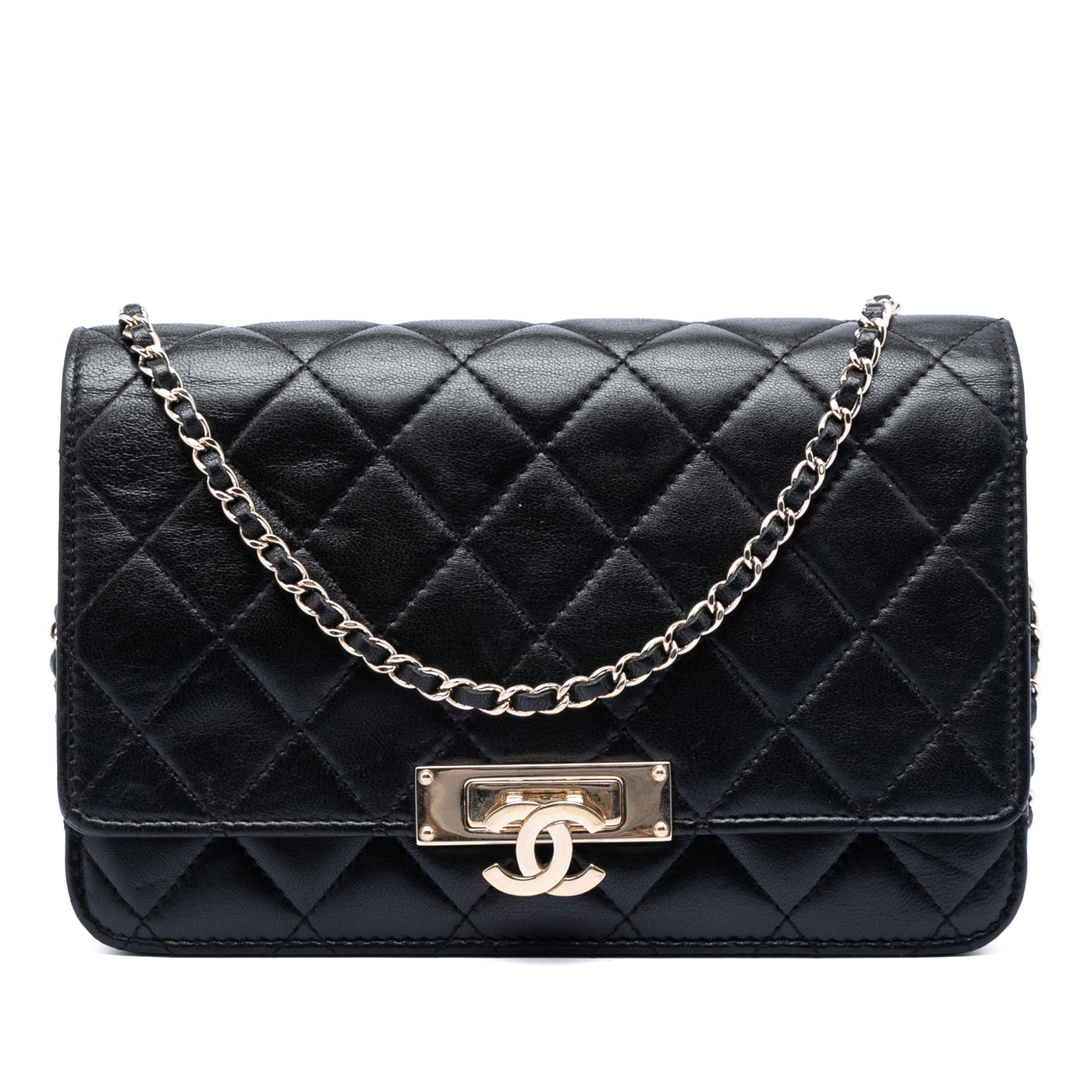 Quilted Lambskin Golden Class Wallet On Chain - Image 1