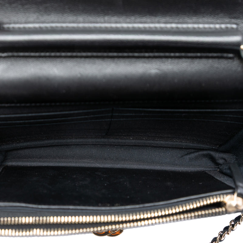 Quilted Lambskin Golden Class Wallet On Chain - Image 4
