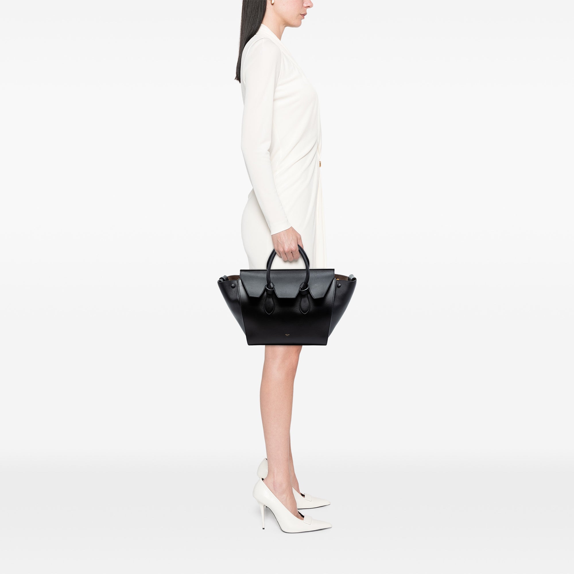 Medium Smooth Calfskin Tie Knot Tote - Image 7