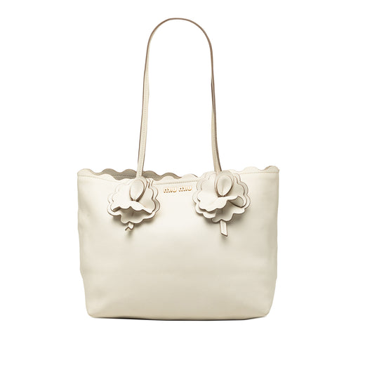 Leather Flower Tote - Image 1