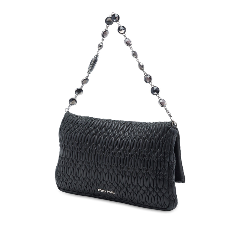 Matelasse Nappa Crystal Chain Satchel - Image 2