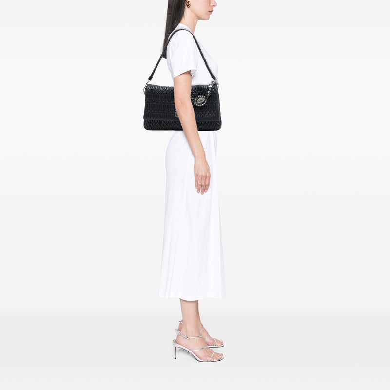 Matelasse Nappa Crystal Chain Satchel - Image 6