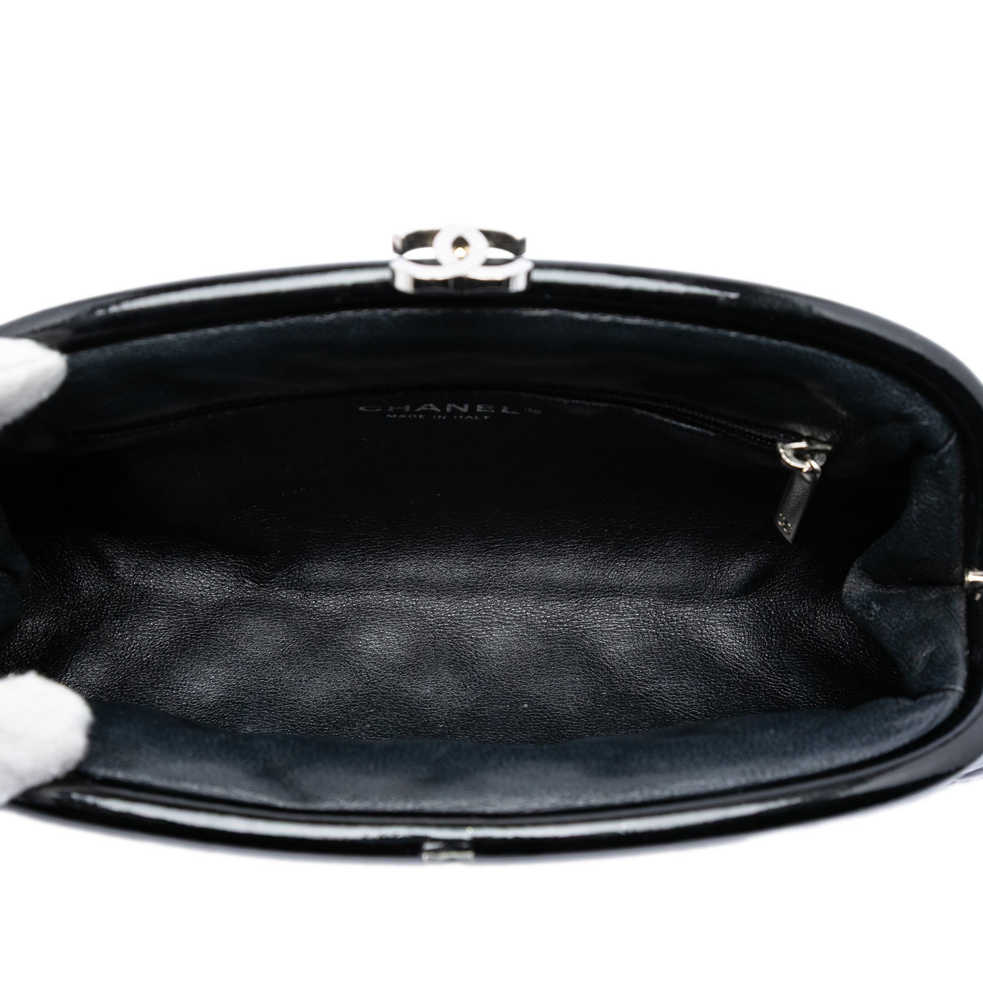 Quilted Patent Timeless Kiss Lock Clutch - Image 4