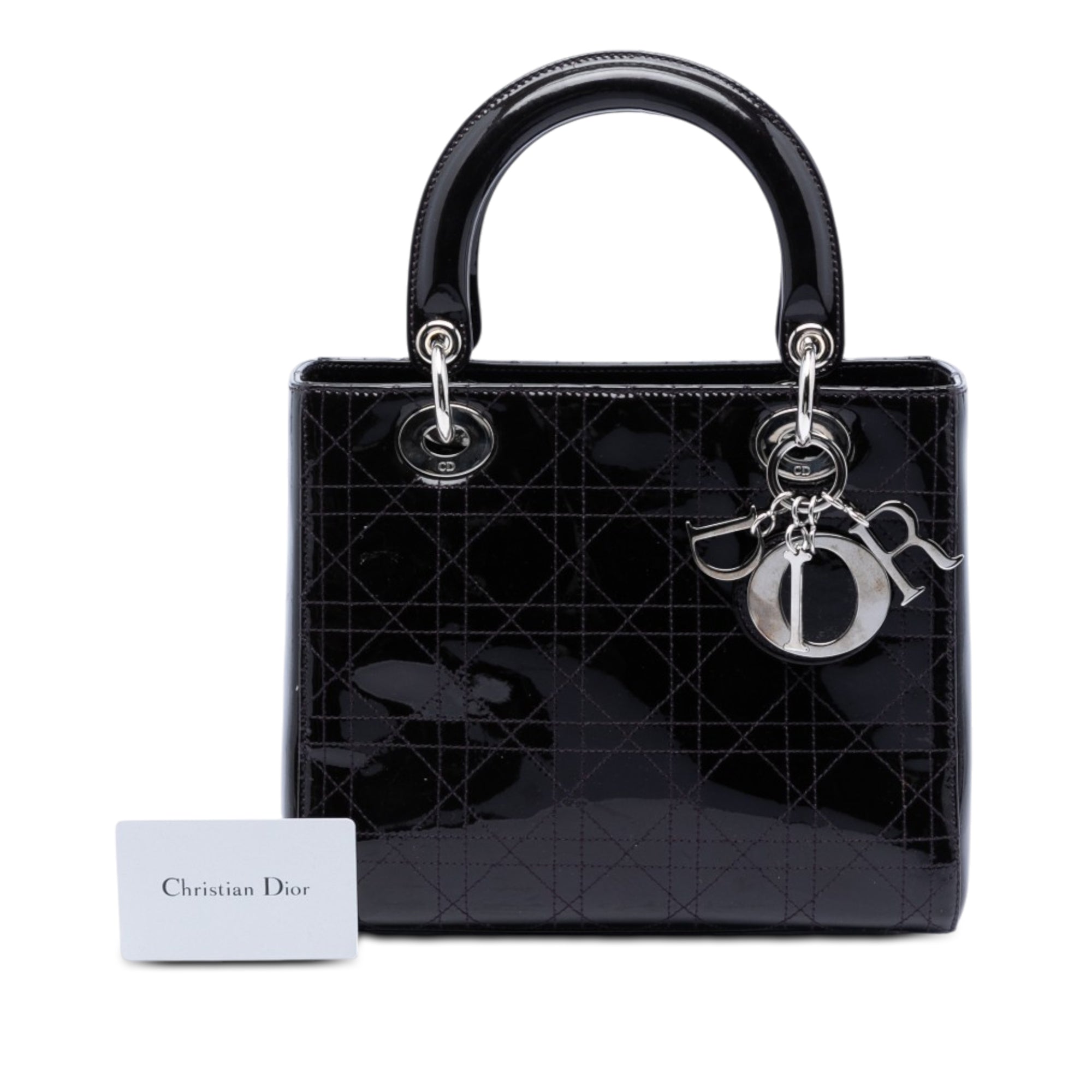 Medium Patent Cannage Stitched Lady Dior - Image 6