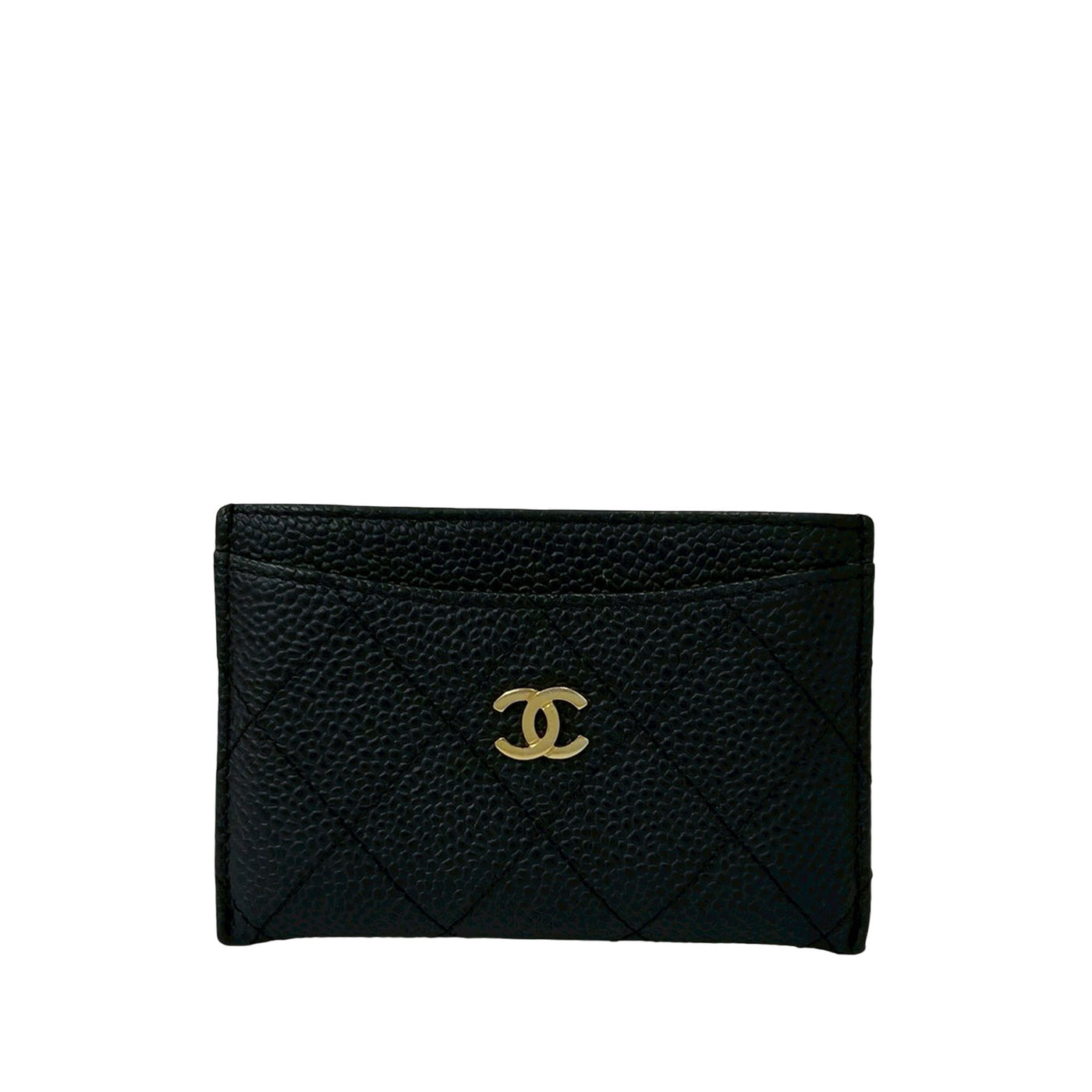CC Quilted Caviar Card Case - Image 1