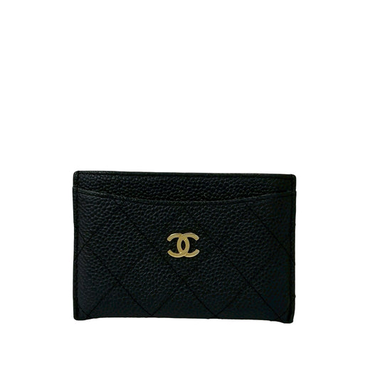 CC Quilted Caviar Card Case - Image 1