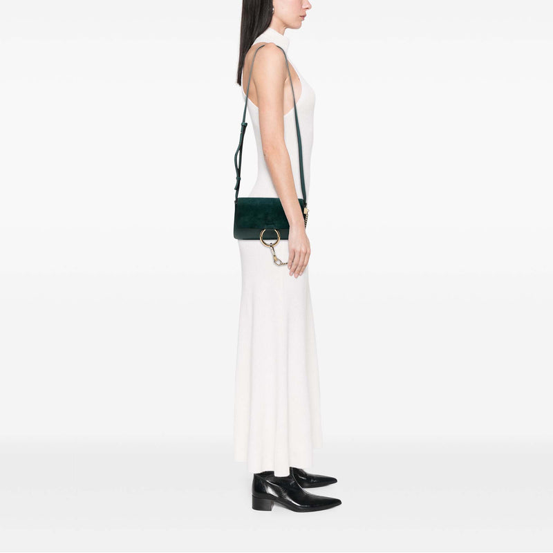 Small Suede and Calfskin Faye Crossbody - Image 7
