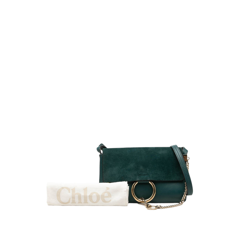 Small Suede and Calfskin Faye Crossbody - Image 8