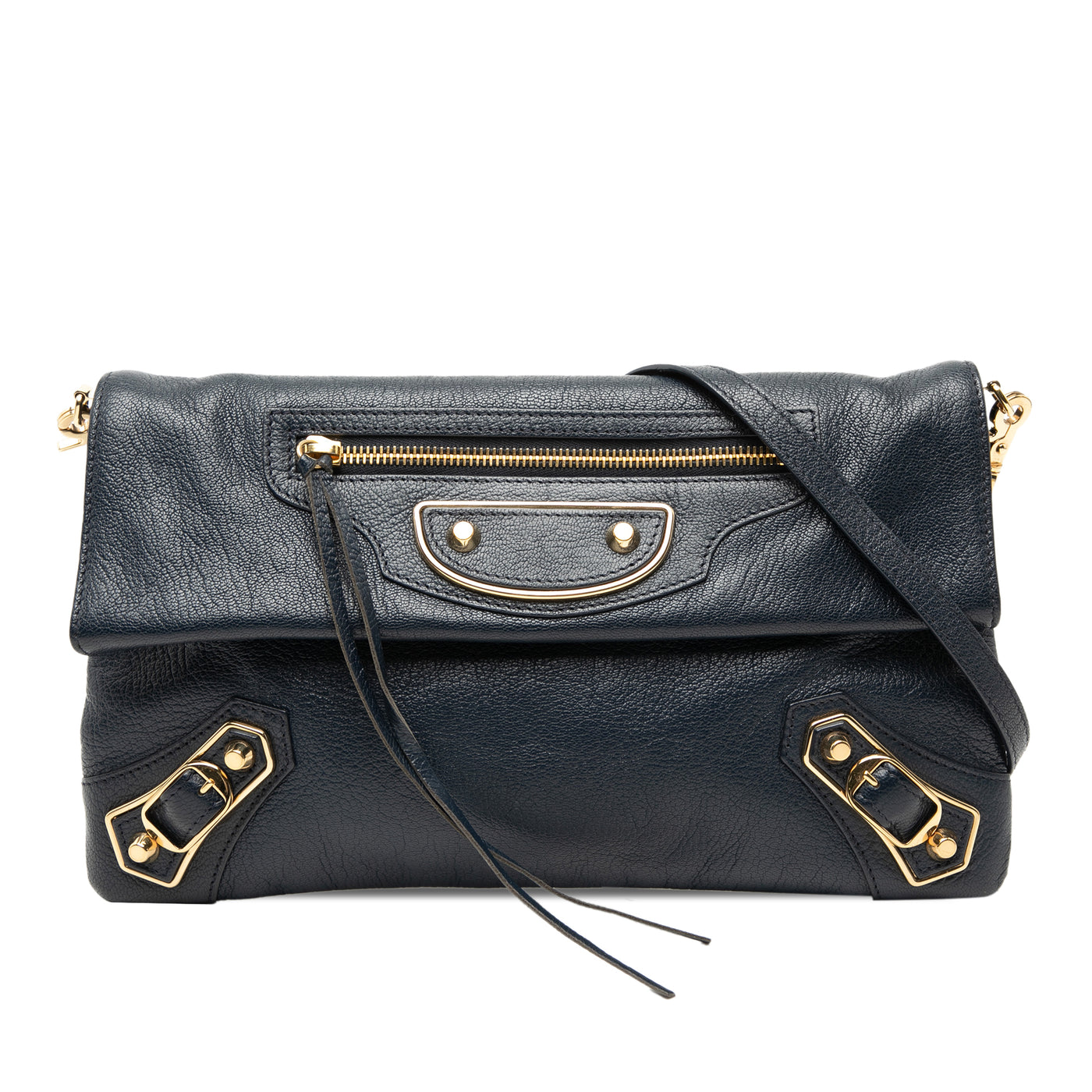 Chevre Motocross Classic Metallic Edge Envelope Clutch with Strap - Image 1
