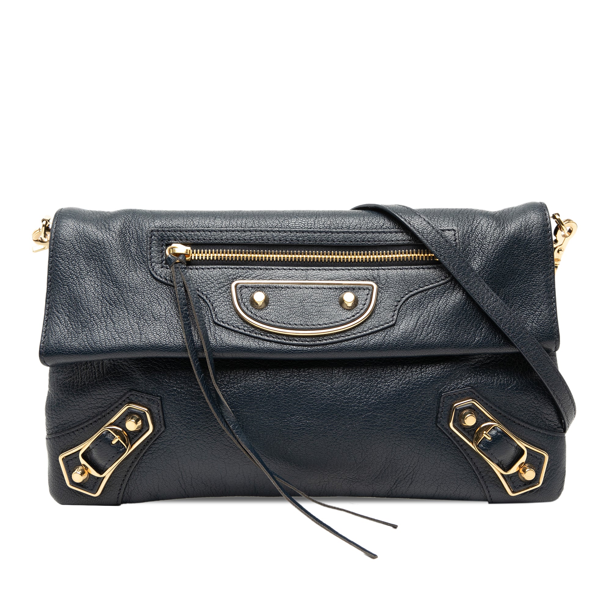 Chevre Motocross Classic Metallic Edge Envelope Clutch with Strap - Image 1