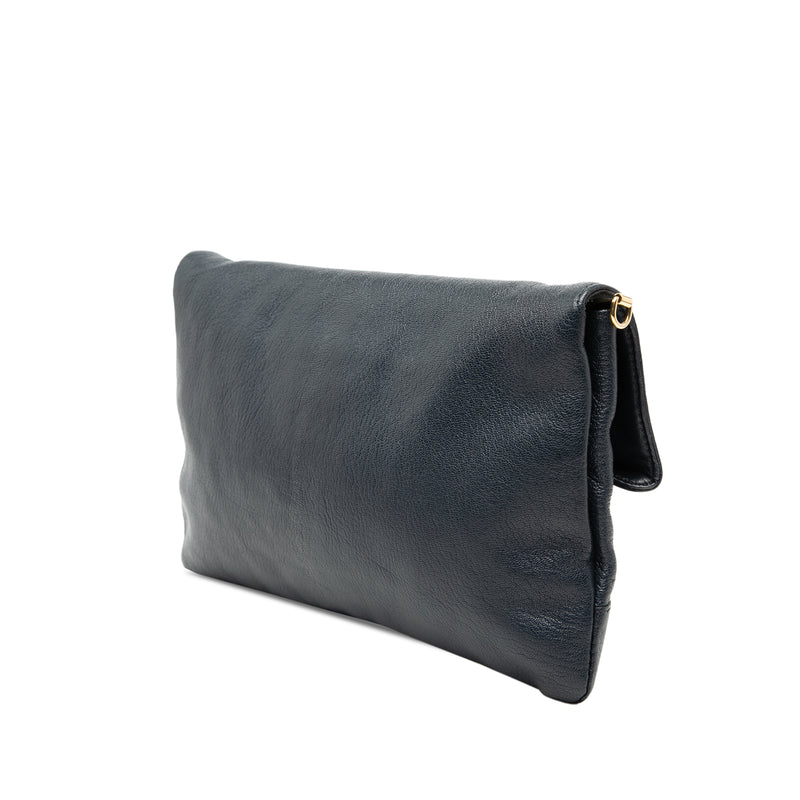 Chevre Motocross Classic Metallic Edge Envelope Clutch with Strap - Image 2