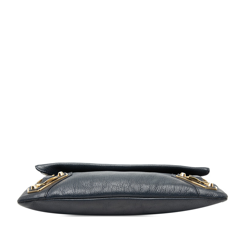 Chevre Motocross Classic Metallic Edge Envelope Clutch with Strap - Image 3