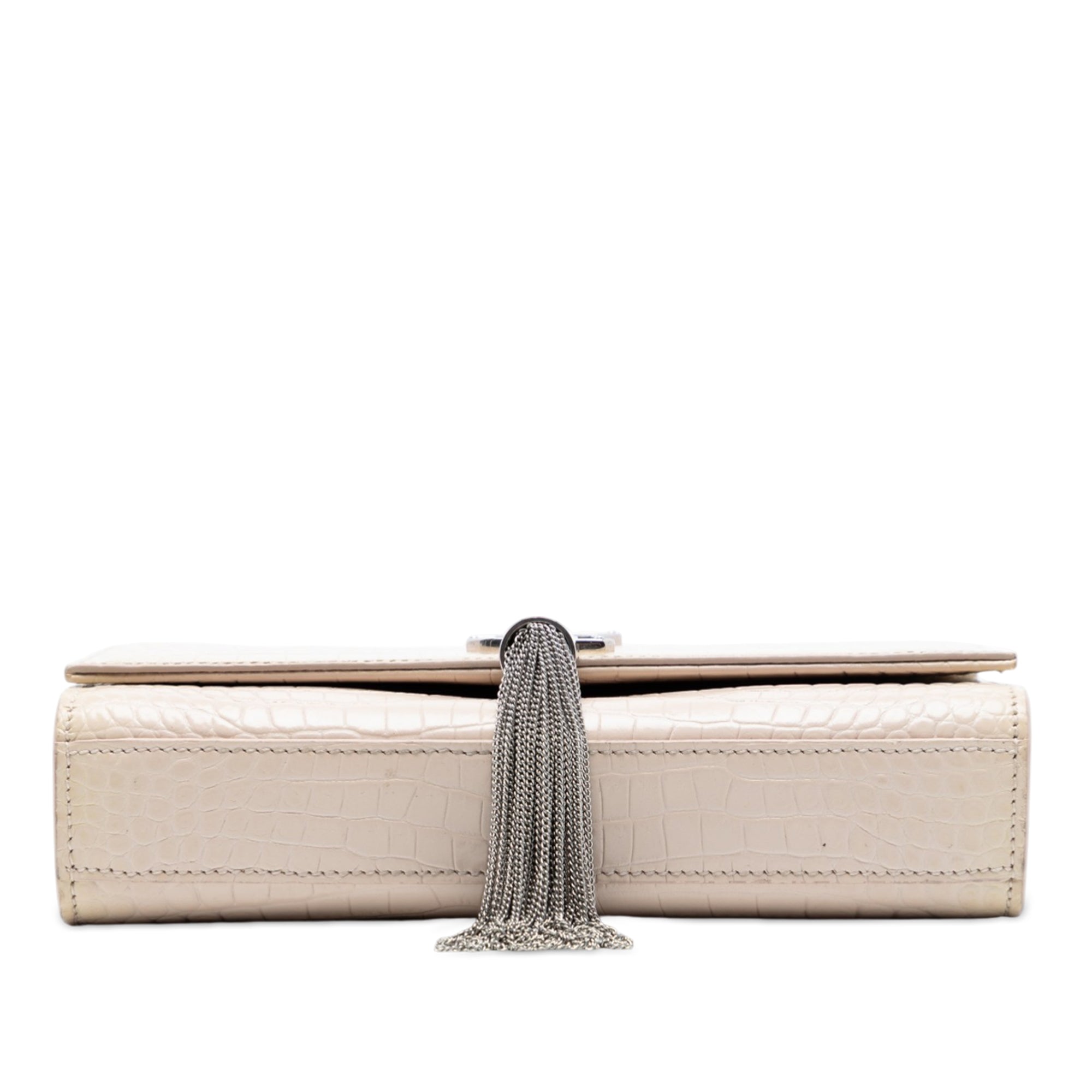 Medium Croc Embossed Leather Monogram Kate Tassel Crossbody - Image 3