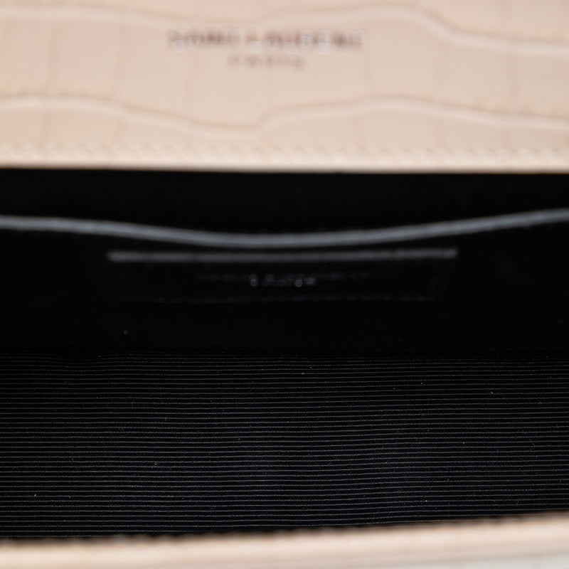 Medium Croc Embossed Leather Monogram Kate Tassel Crossbody - Image 4