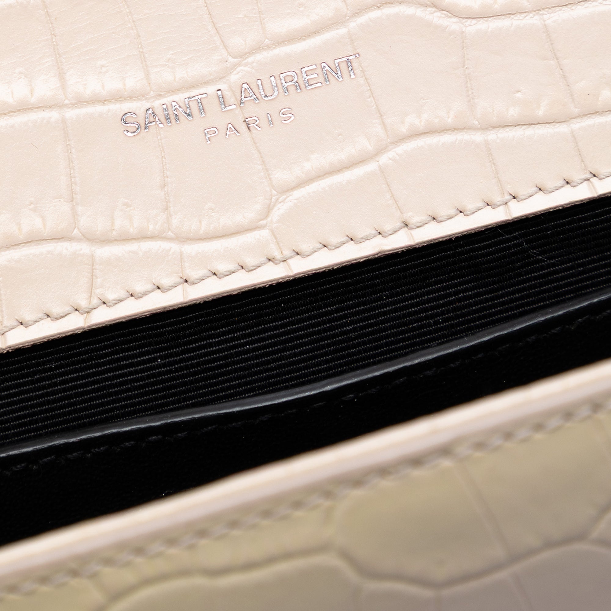 Medium Croc Embossed Leather Monogram Kate Tassel Crossbody - Image 5