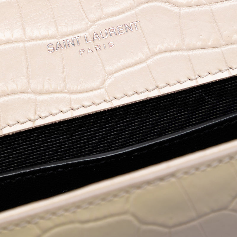 Medium Croc Embossed Leather Monogram Kate Tassel Crossbody - Image 5