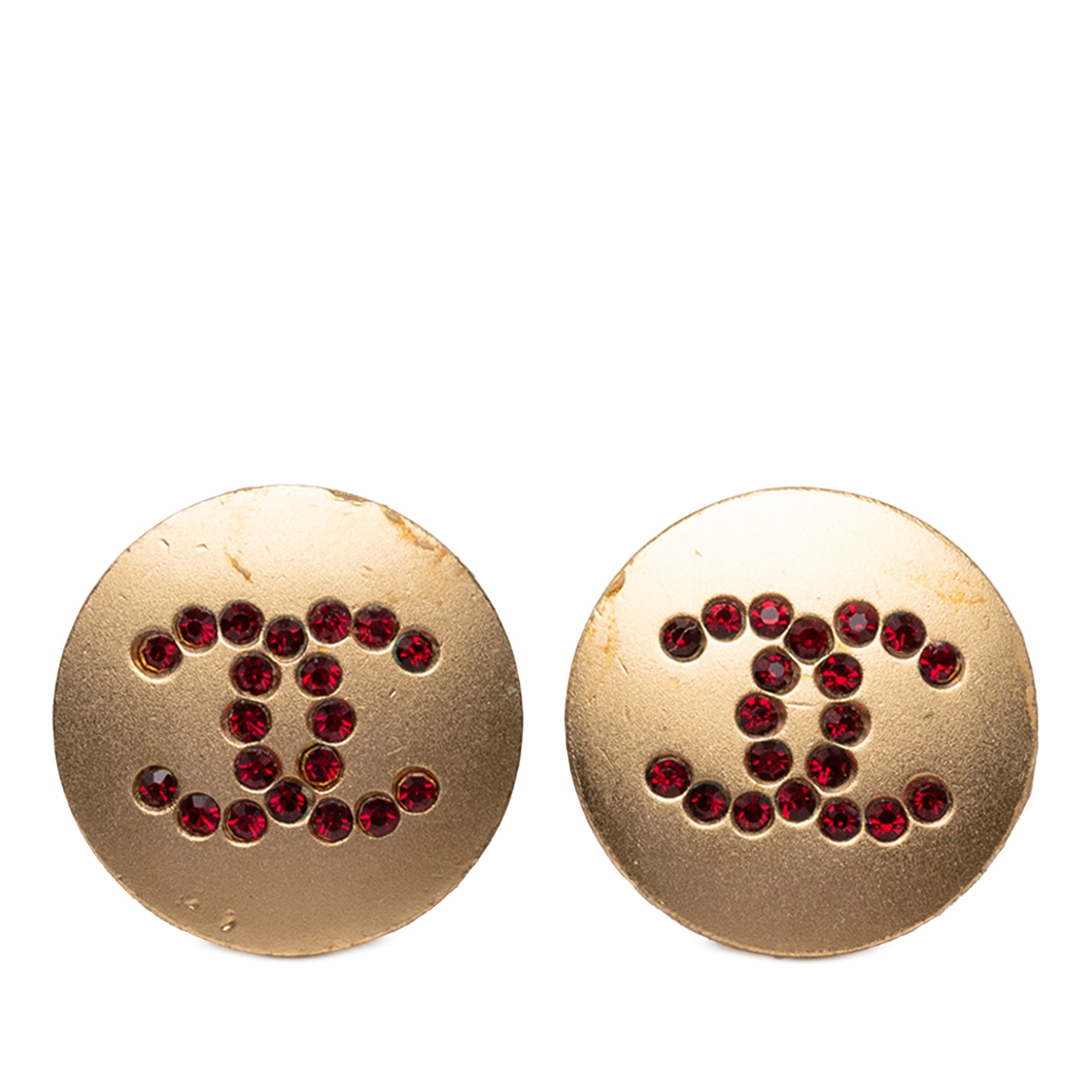 CC Gold Plated Strass Clip On Earrings - Image 1