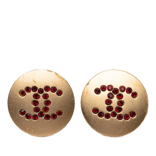 CC Gold Plated Strass Clip On Earrings - Image 1