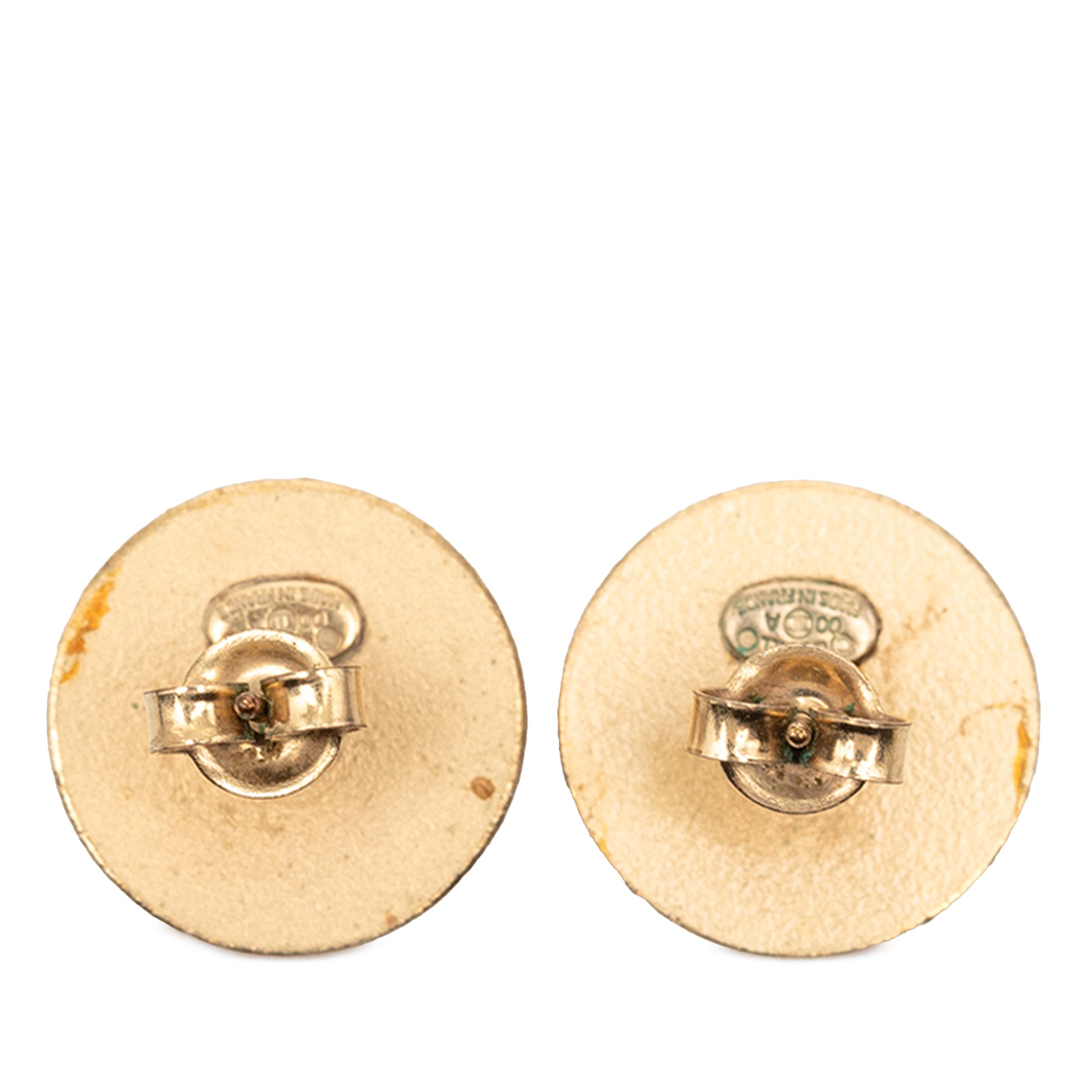 CC Gold Plated Strass Clip On Earrings - Image 2