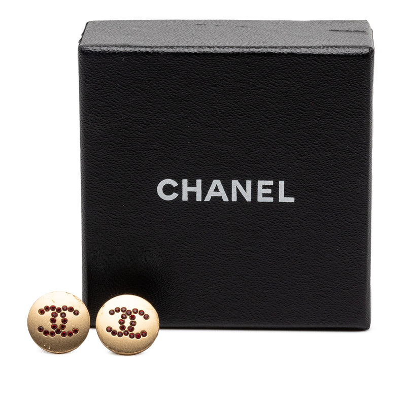 CC Gold Plated Strass Clip On Earrings - Image 4