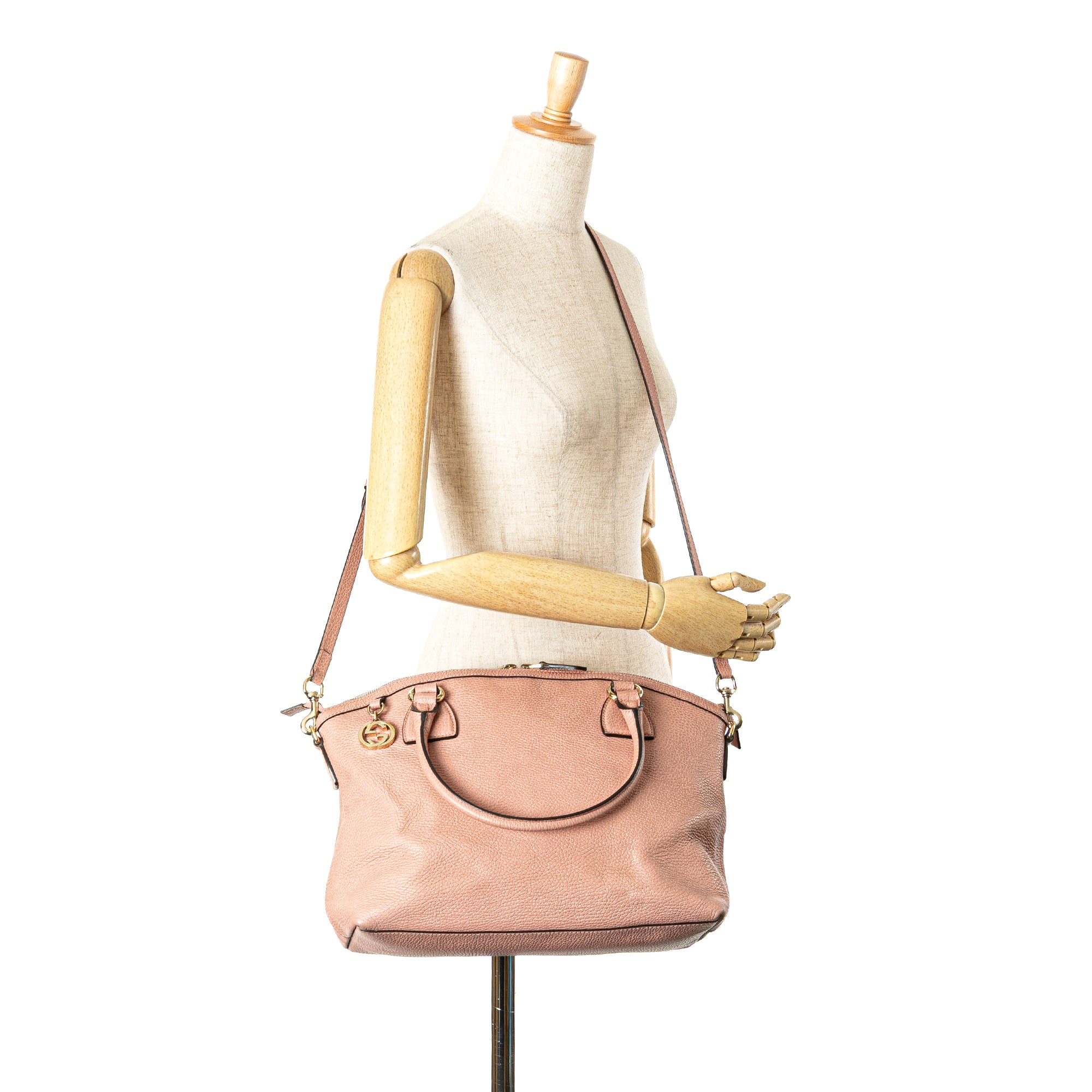 Medium Leather GG Charm Dome Satchel - Image 15