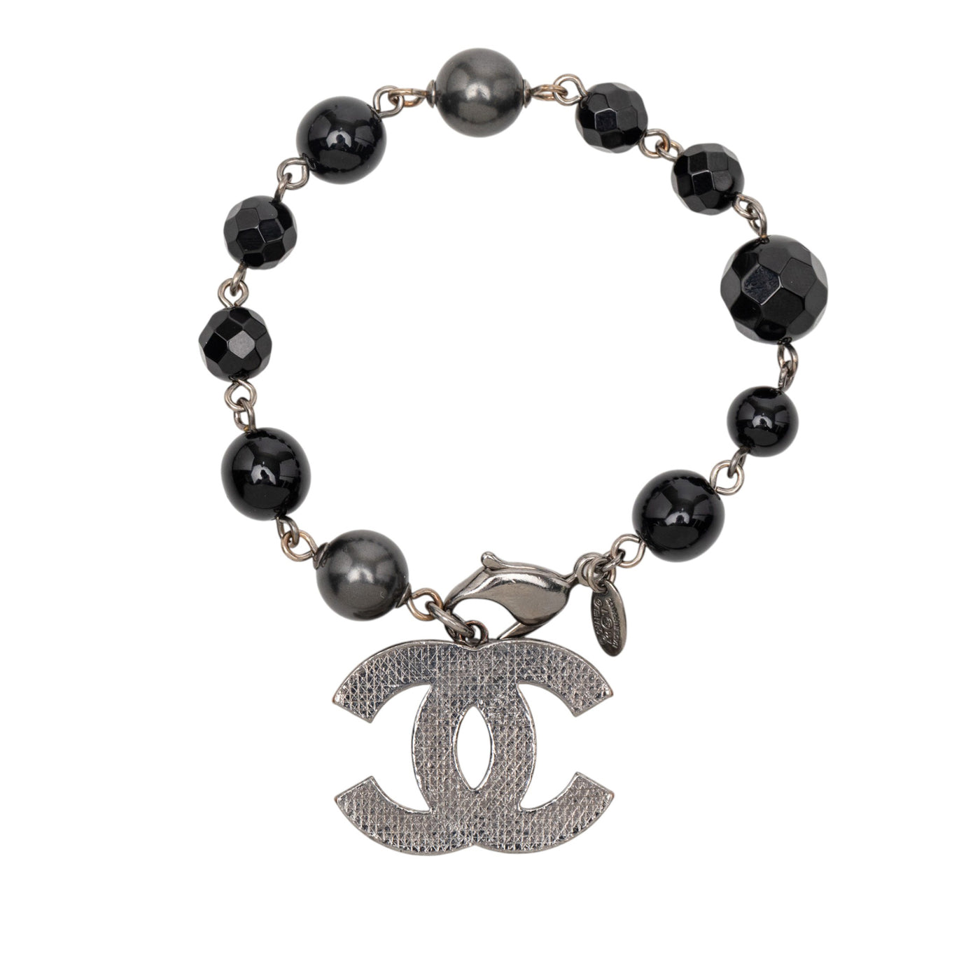 Silver Plated CC Faux Pearl Bracelet - Image 1