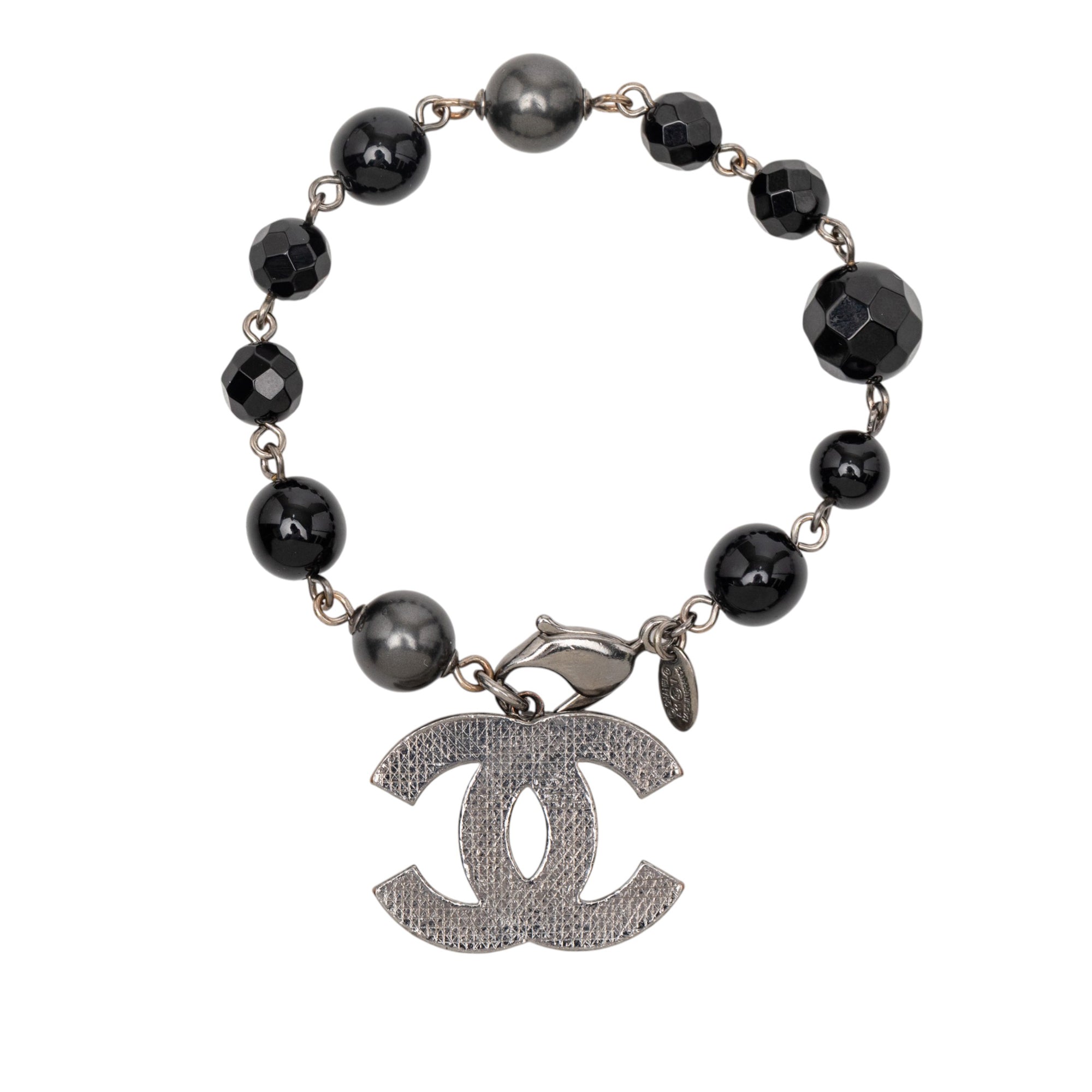 Silver Plated CC Faux Pearl Bracelet - Image 1