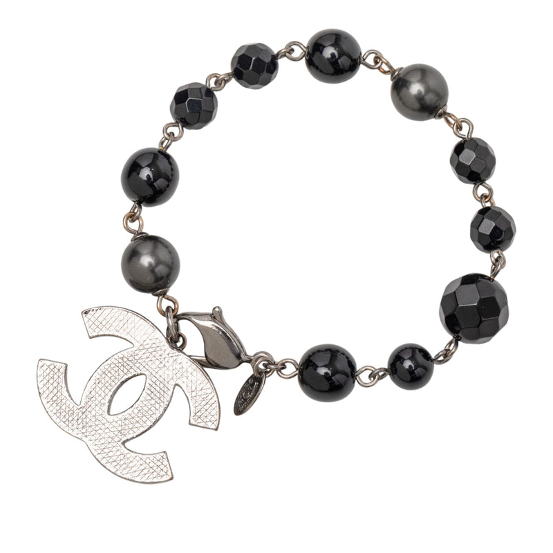 Silver Plated CC Faux Pearl Bracelet - Image 2
