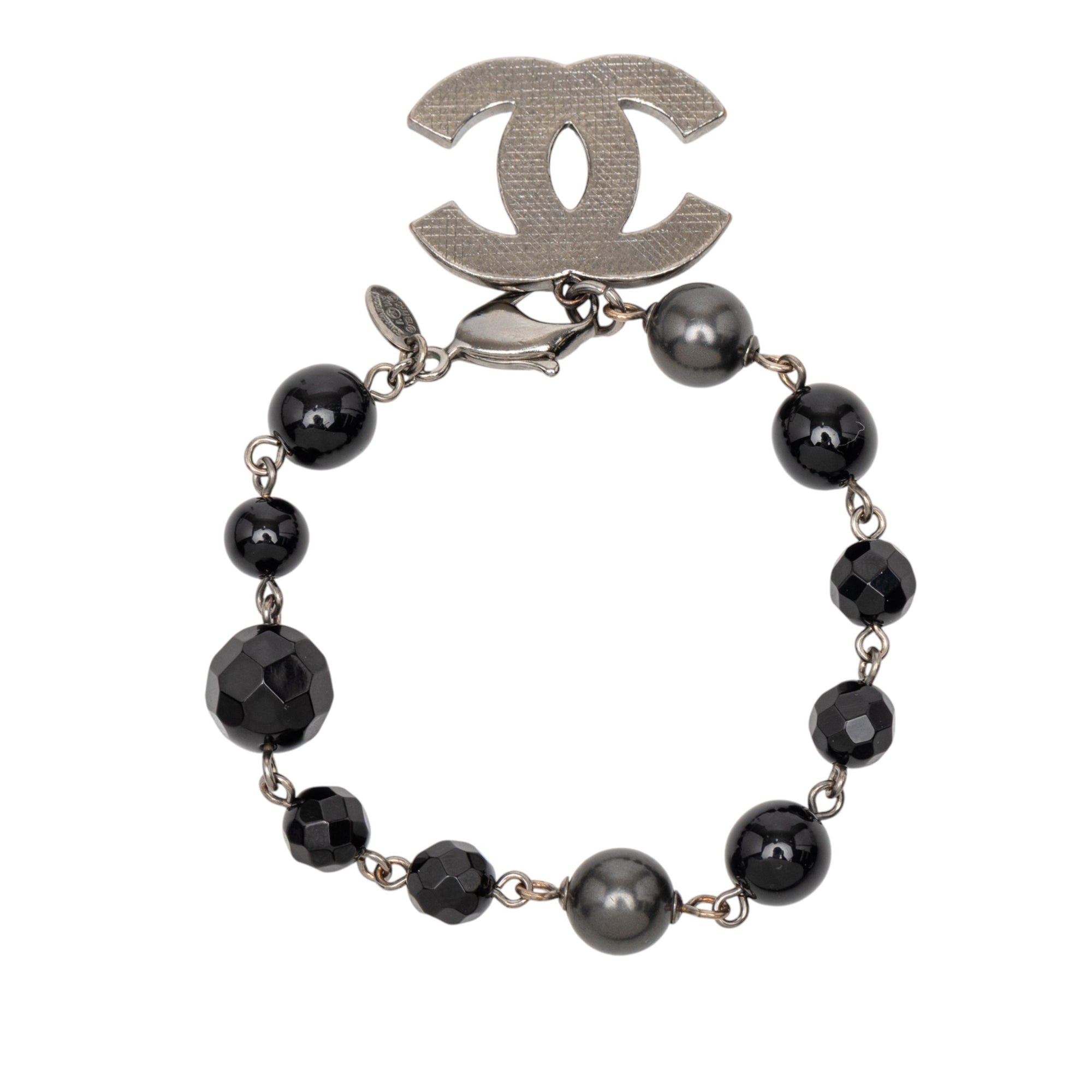 Silver Plated CC Faux Pearl Bracelet - Image 3