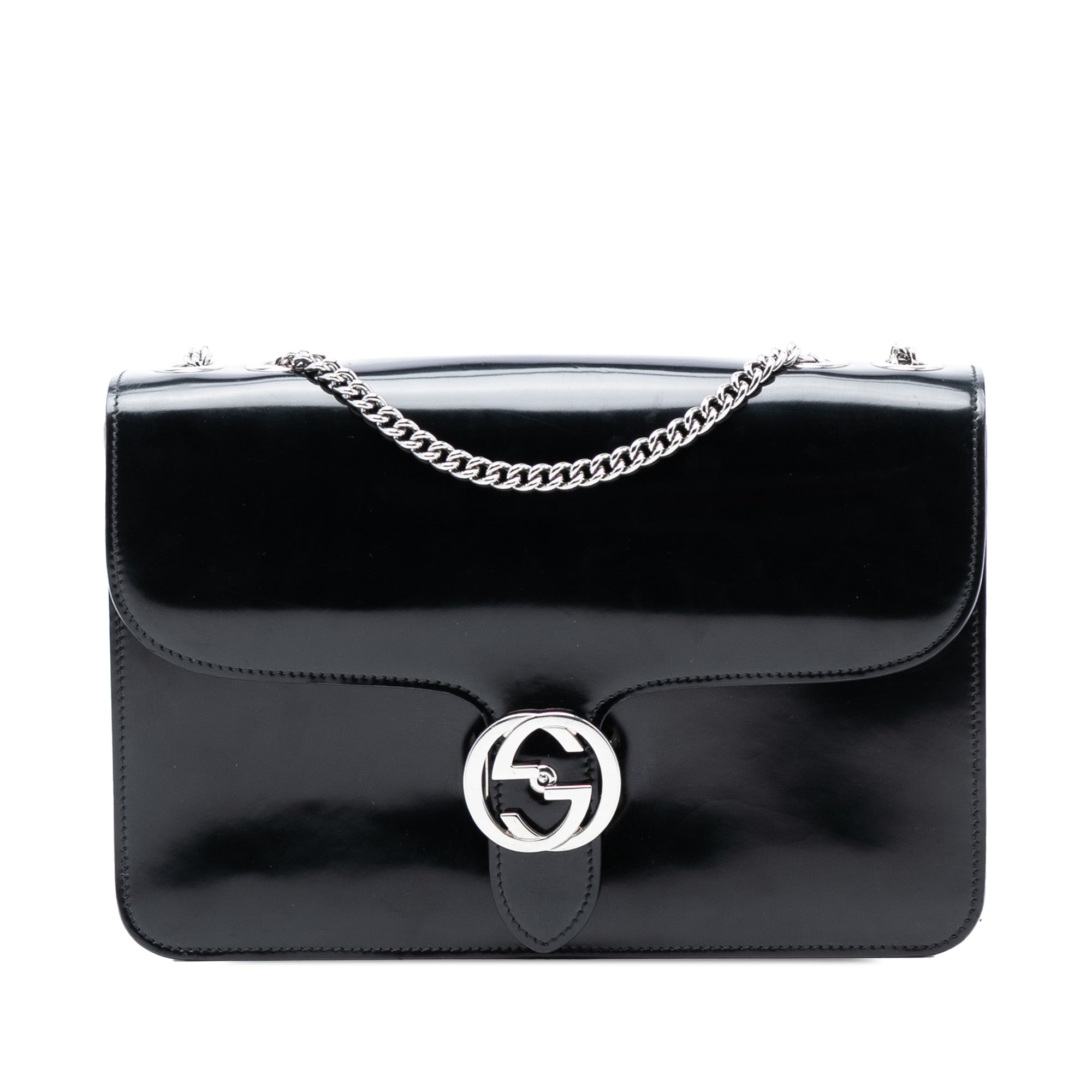 Medium Polished Calfskin Dollar Interlocking G Crossbody - Image 1