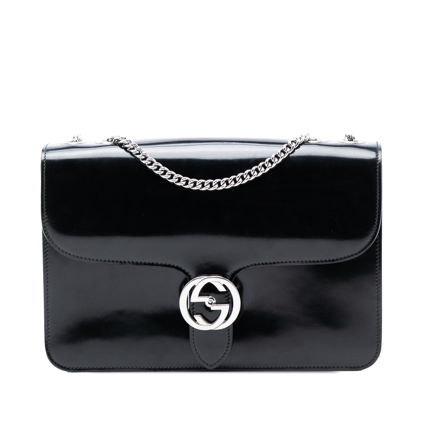 Medium Polished Calfskin Dollar Interlocking G Crossbody - Image 1