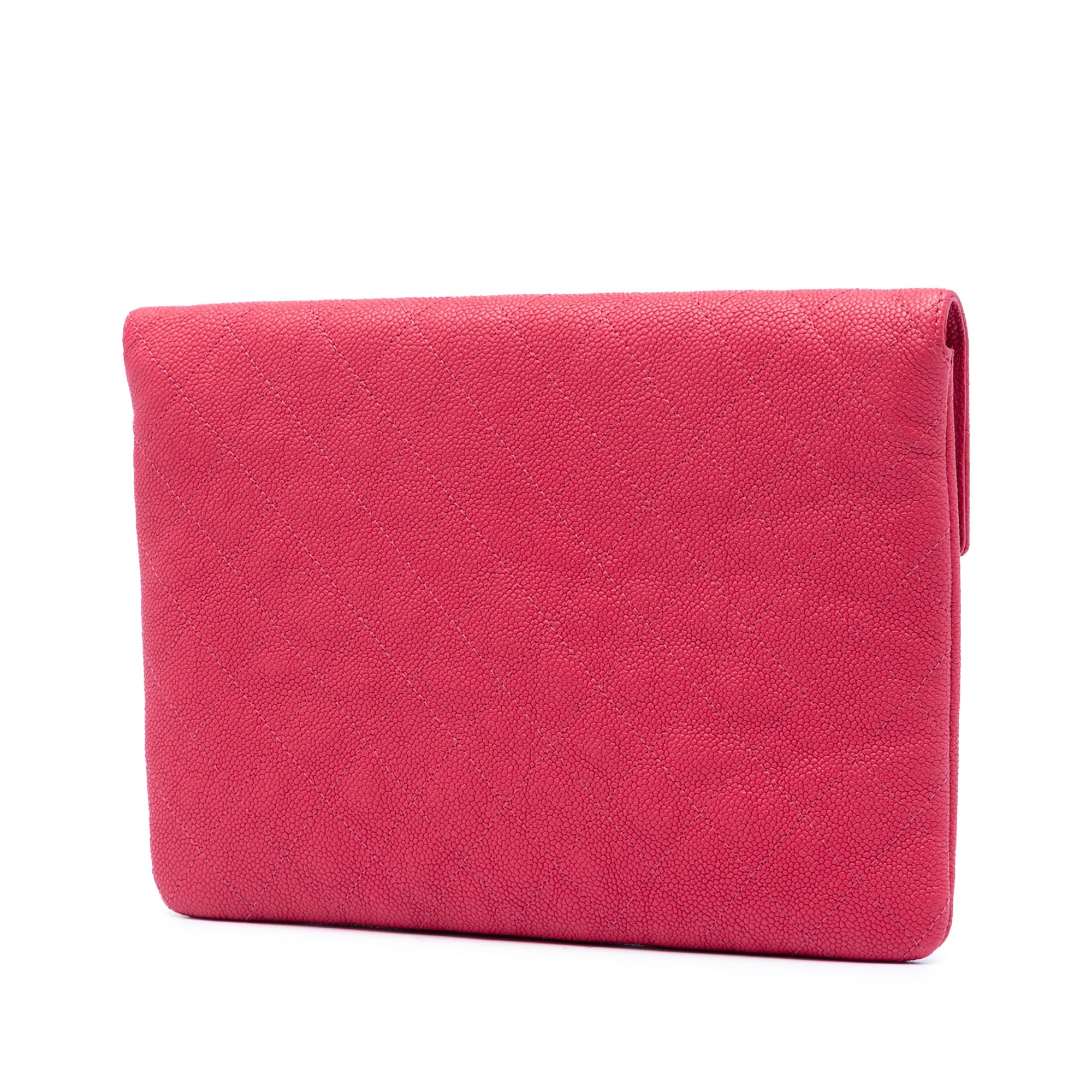 Paris Cuba Quilted Caviar Thread Around Envelope Clutch - Image 2