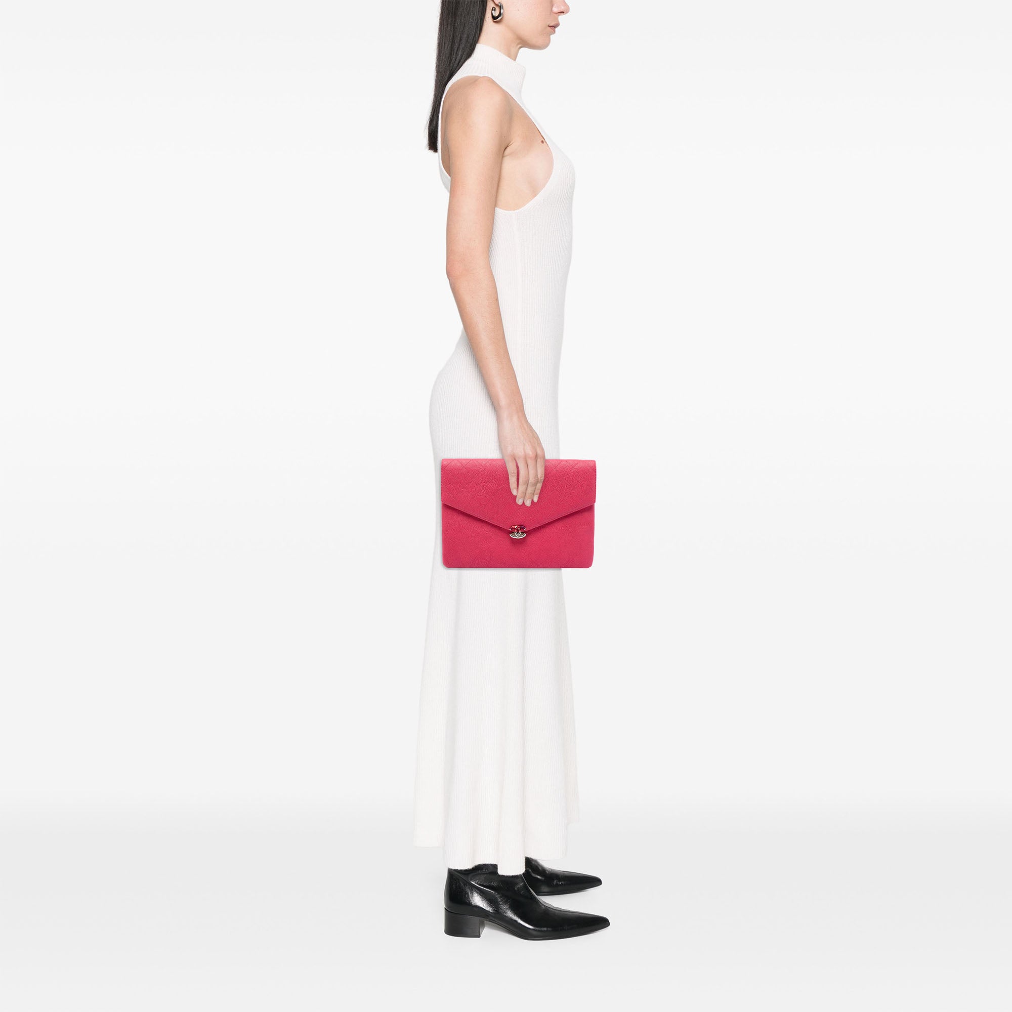 Paris Cuba Quilted Caviar Thread Around Envelope Clutch - Image 7