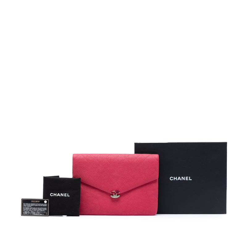 Paris Cuba Quilted Caviar Thread Around Envelope Clutch - Image 8
