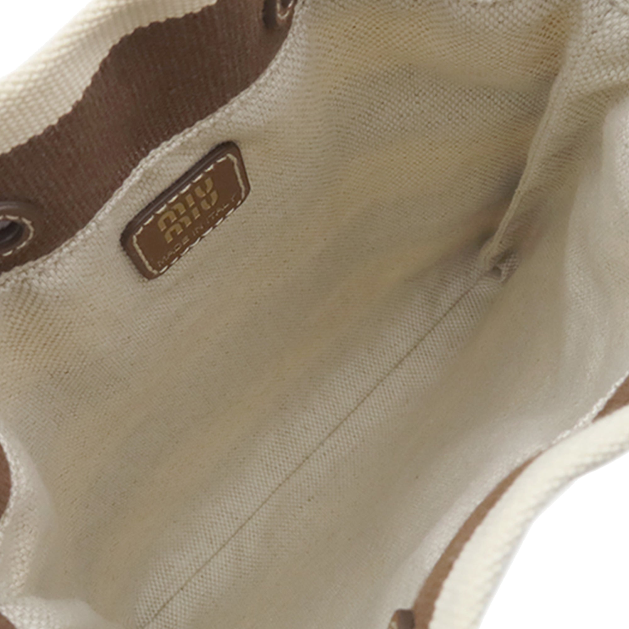 Striped Canvas Logo Drawstring Handbag - Image 4