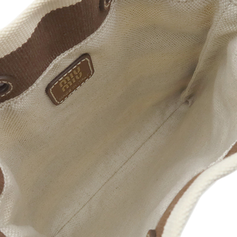 Striped Canvas Logo Drawstring Handbag - Image 4