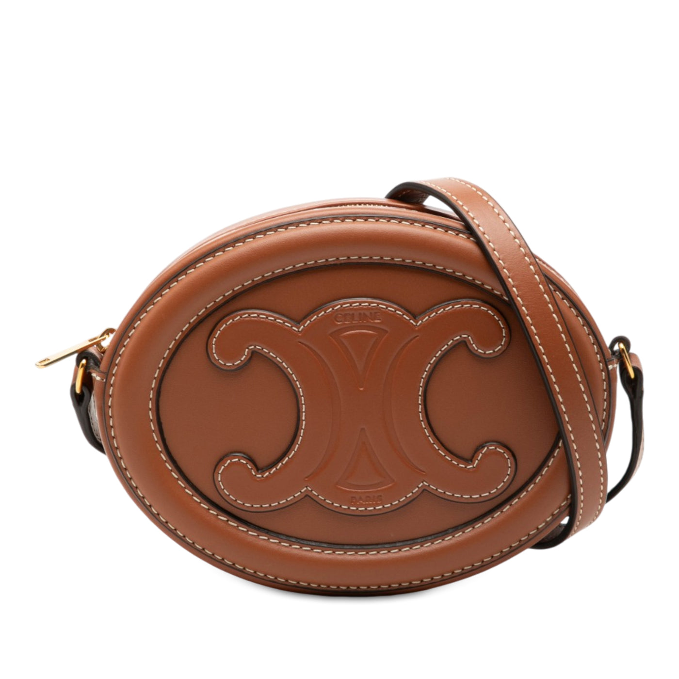 Small Calfskin Cuir Triomphe Oval Crossbody - Image 1