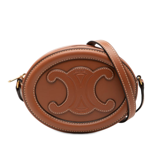 Small Calfskin Cuir Triomphe Oval Crossbody - Image 1