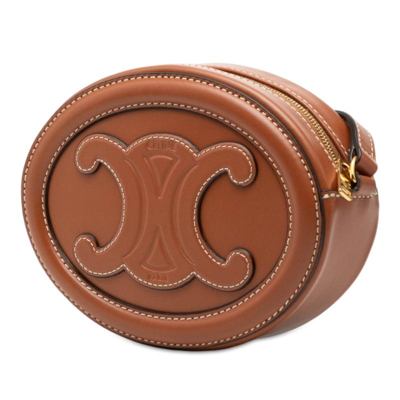 Small Calfskin Cuir Triomphe Oval Crossbody - Image 2